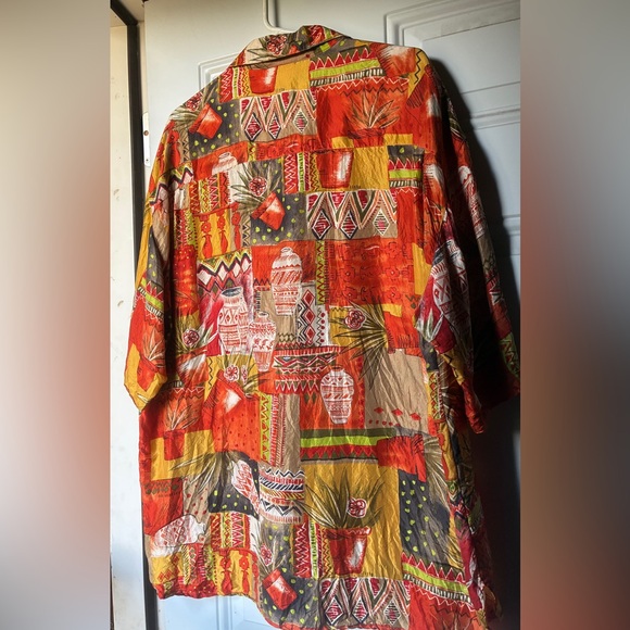 Colorful Patchwork Button-Up Shirt - Picture 2 of 3